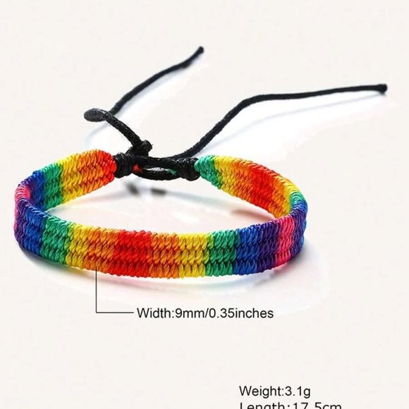 🌈Rainbow Color Block Friendship Bracelet LGBTQ Gay Pride - Picture 3 of 5
